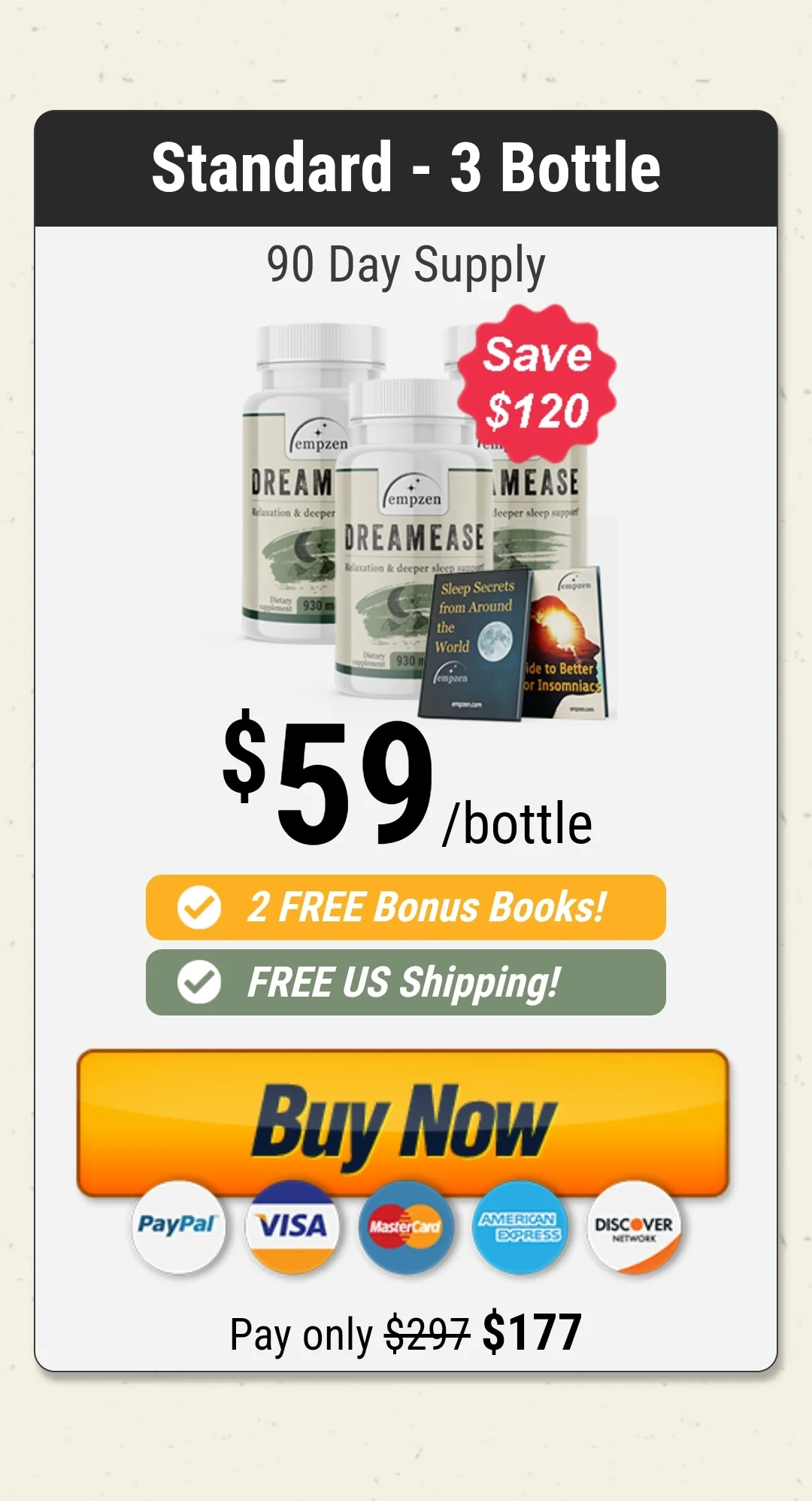 Dreamease™ 3 bottles pricing